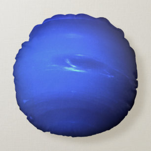 Coussins Ronds Neptune Planet Espace Photo Système Solaire Bleu R
