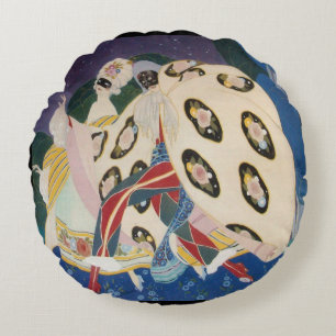 Coussins Ronds NOCTURNE AVEC MASQUES / Mascarade vénitienne Art D