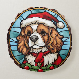 Coussins Ronds Noël Cavalier King Charles Spaniel