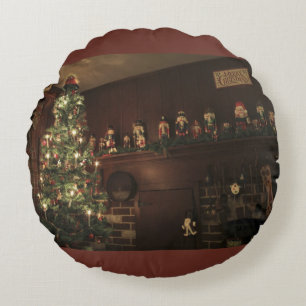 Coussins Ronds Noël de vacances rustique colonial primitif