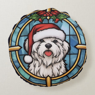Coussins Ronds Noël en verre coloré maltais