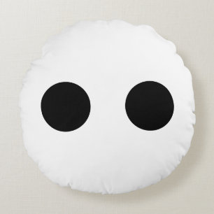 Coussins Ronds Noir Blanc Funny Mignonne Visage Yeux élégant tend