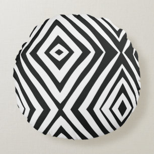 Coussins Ronds Noir Blanc Moderne Simple