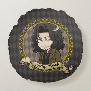 Coussins Ronds Noir de Sirius d'Anime