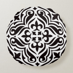 Coussins Ronds Noir et blanc