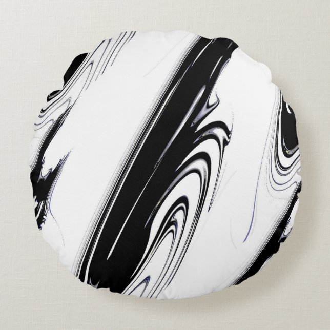 Coussins Ronds Noir et blanc moderne (Devant)