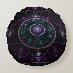 Coussins Ronds Noir violet Turquoise brillant Sphère magique