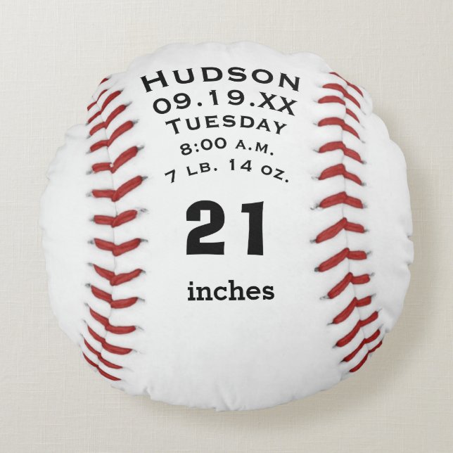 Coussins Ronds Nom de base-ball personnalisé et statistiques sur  (Devant)