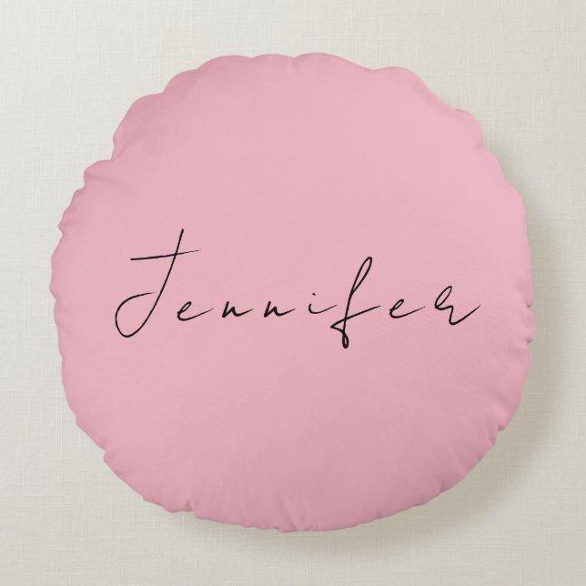 Coussins Ronds Nom de calligraphie professionnel rose rose rose r (Devant)