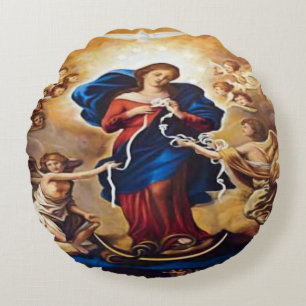 Coussins Ronds Notre Dame Dénoueuse de Nœuds