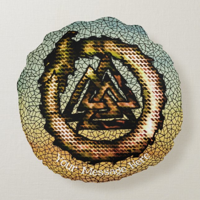 Coussins Ronds Noyer caillou (Ouroboros) (Dos)