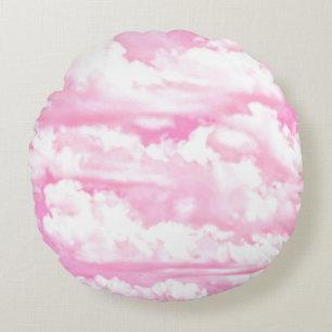 Coussins Ronds Nuages de filles rose Fuchsia doux