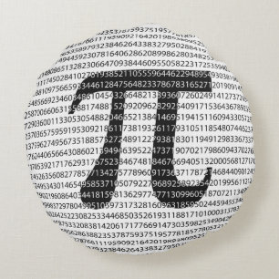 Coussins Ronds Numéro noir d'origine pi jour symbole mathématique