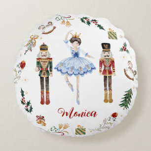 Coussins Ronds Nutcracker bleu or ballon anniversaire