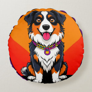 Coussins Ronds Objet décoratif chien de dessin animé moderne pour