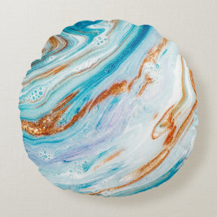 Coussins Ronds Océan Abstrait - ART. Luxe Naturel. Incorpo