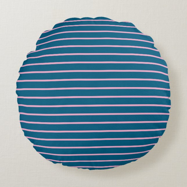 Coussins Ronds Océan Bleu Couleur Minimaliste Moderne Plaque (Devant)