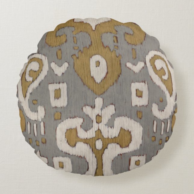 Coussins Ronds Ochre Ikat I (Devant)
