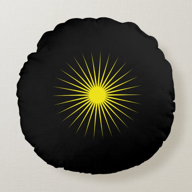 Coussins Ronds Oeil Attrayant Étoile Jaune Ronde Étoile Conceptio (Devant)