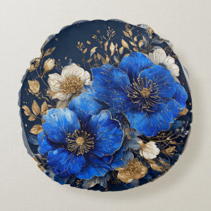 Coussins Ronds Œuvre d'art florale élégante