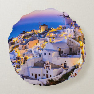 Coussins Ronds Oia d'oreiller rond en polyester brossé sur mesure