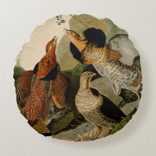 Coussins Ronds Oiseau de gibier Audubon