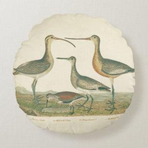 Coussins Ronds Oiseaux de marais Courlis Oiseaux