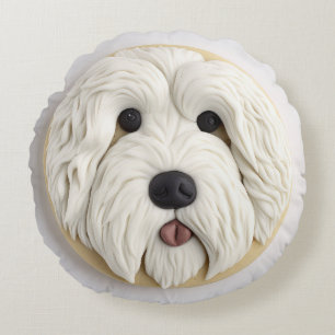 Coussins Ronds Old English Sheepdog 3D inspiré