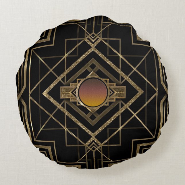 Coussins Ronds Or antique d'art déco (Dos)