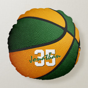 Coussins Ronds orange vert école couleurs garçons filles basket