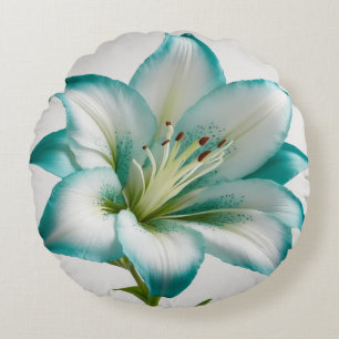 Coussins Ronds oreiller à fleur bleu turquoise
