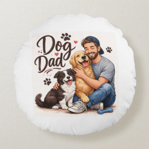 Coussins Ronds Oreiller à jeter Proud Dog Dad – Maison pour amate