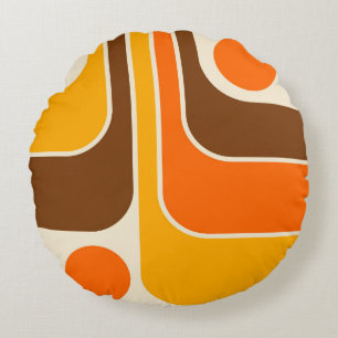 Coussins Ronds Oreiller à lancer de conception géométrique rétro