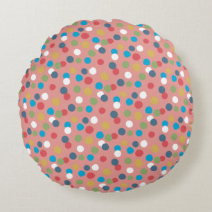Coussins Ronds Oreiller à lancer rond à points Confetti