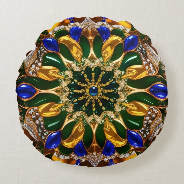 Coussins Ronds Oreiller à lancer rond avec couleurs brésiliennes (Devant)