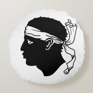 Coussins Ronds Oreiller à lancer rond avec drapeau de la Corse