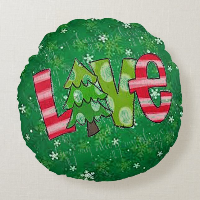 Coussins Ronds Oreiller à lancer rond de Noël (Devant)
