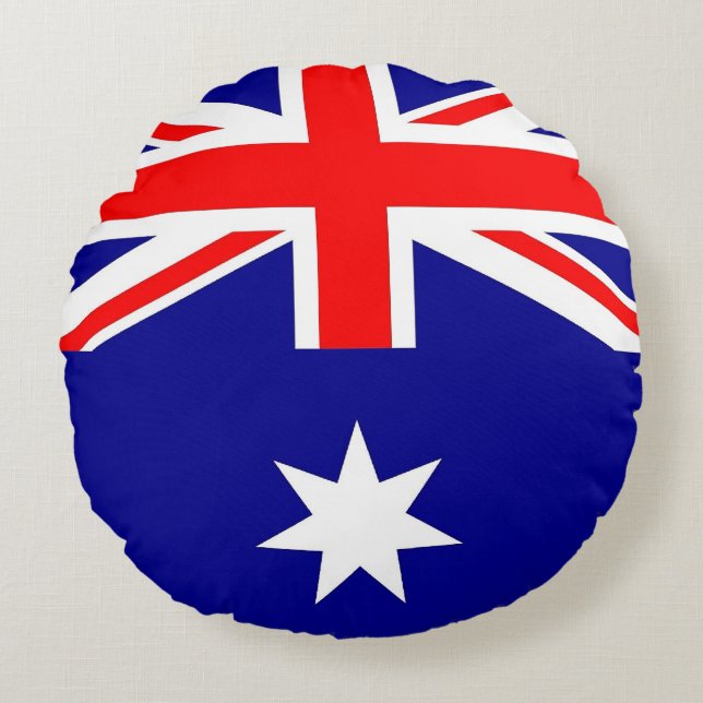 Coussins Ronds Oreiller à lancer ronde avec drapeau d'Australie (Devant)