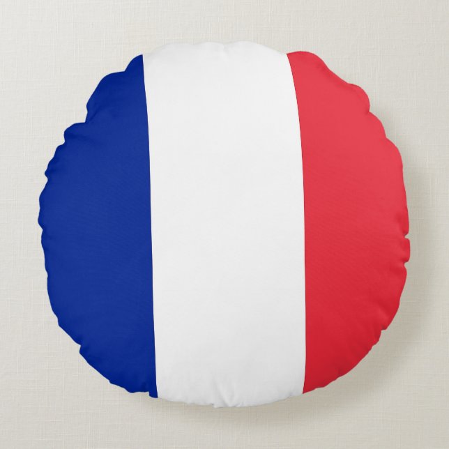 Coussins Ronds Oreiller à lancer ronde avec drapeau de la France (Devant)