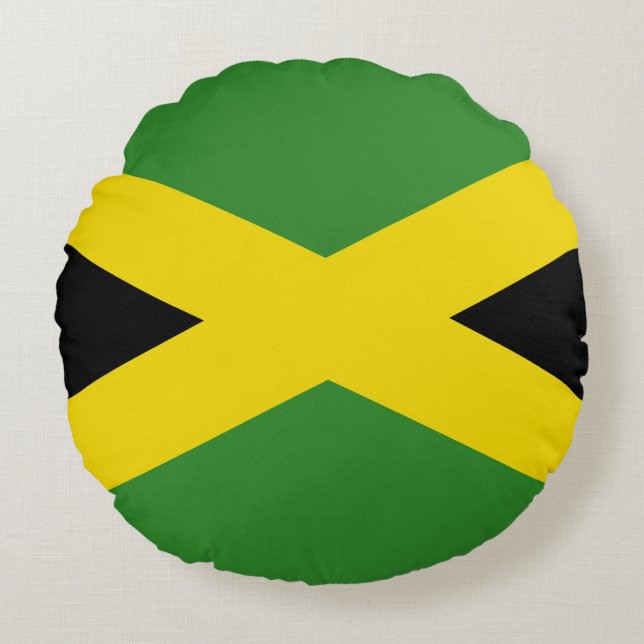 Coussins Ronds Oreiller à lancer ronde avec drapeau de la Jamaïqu (Devant)