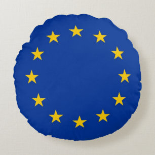 Coussins Ronds Oreiller à lancer ronde avec drapeau de l'Union eu