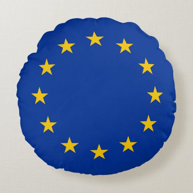 Coussins Ronds Oreiller à lancer ronde avec drapeau de l'Union eu (Devant)
