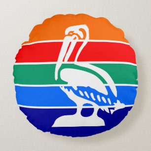 Coussins Ronds Oreiller à lancer ronde avec drapeau de Saint-Péte