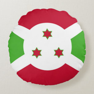 Coussins Ronds Oreiller à lancer ronde avec drapeau du Burundi