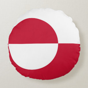 Coussins Ronds Oreiller à lancer ronde avec drapeau du Groenland