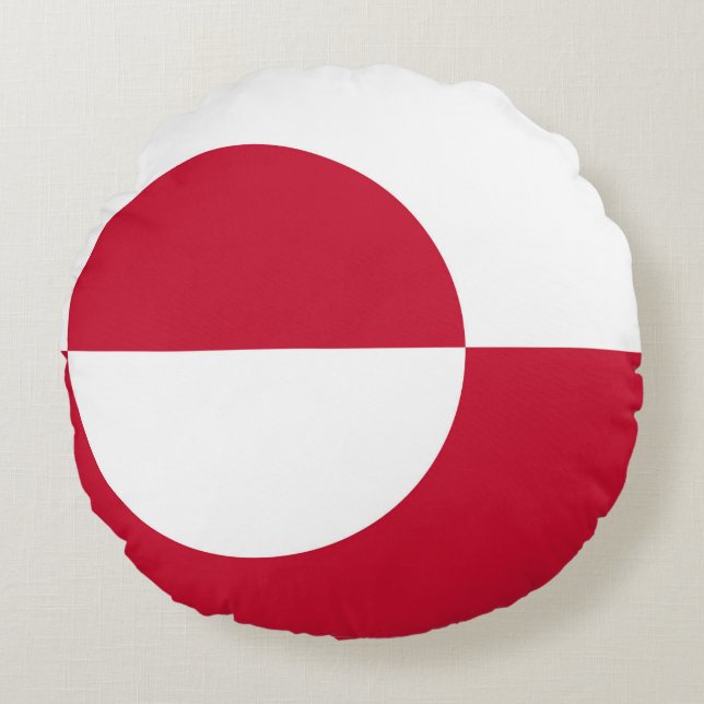 Coussins Ronds Oreiller à lancer ronde avec drapeau du Groenland (Devant)