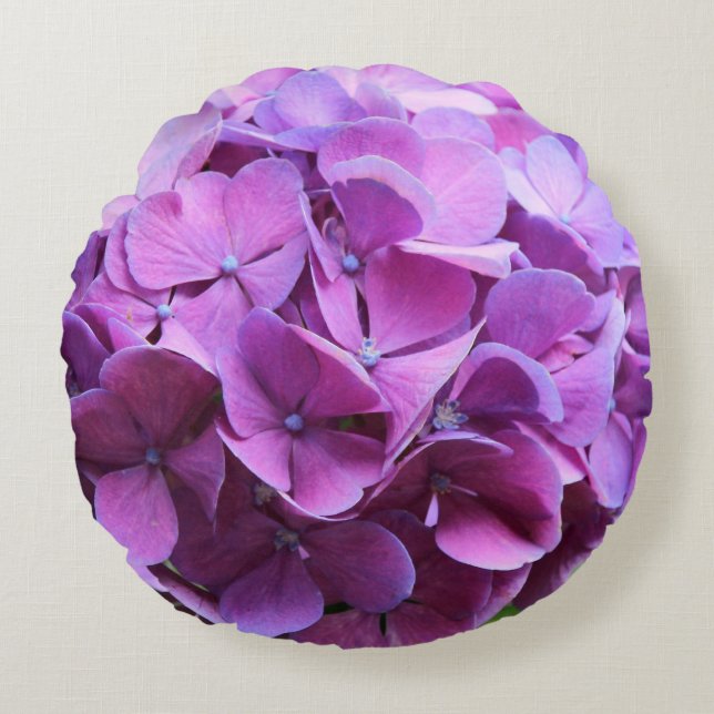 Coussins Ronds Oreiller à projectile foetal d'Hydrangée violette (Devant)