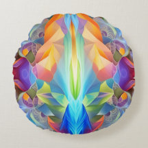 Oreiller Abstrait à lancer rond coloré