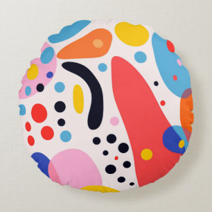 Coussins Ronds Oreiller Blobs Abstrait Pop Rétro