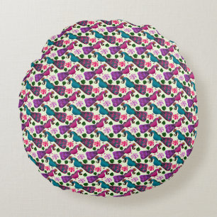 Coussins Ronds Oreiller Corps à Motif Floral Rose Aquarelle Douce